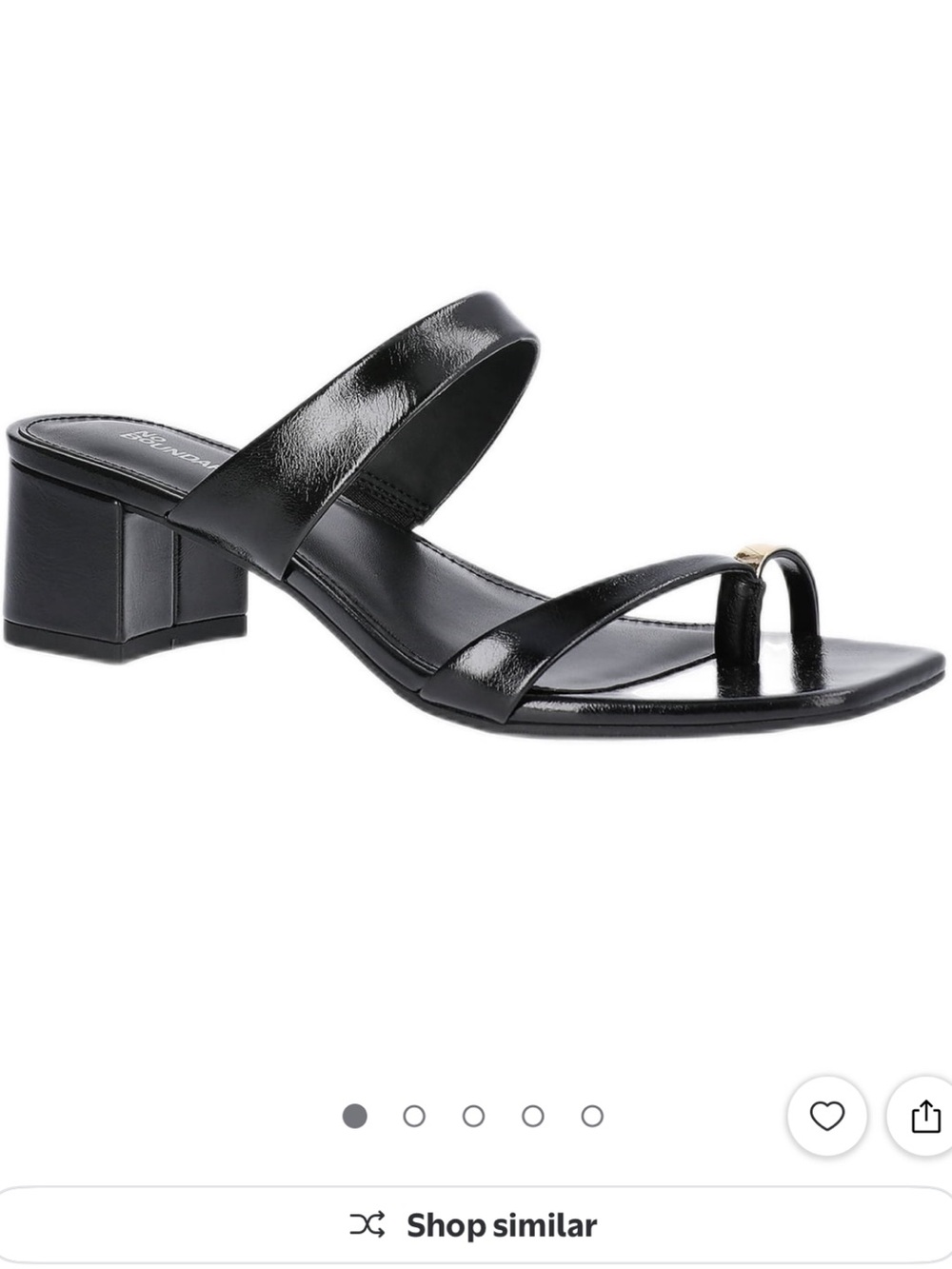 No Boundaries Black Patent Mid Block-Heel Strappy Sandal